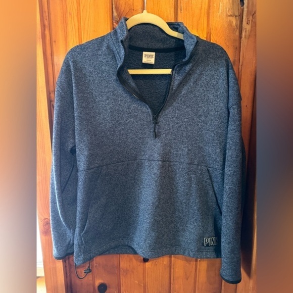 PINK Victoria's Secret Tops - Victoria Secret PINK 1/4 Zip‎ PulloverBlue size Medium